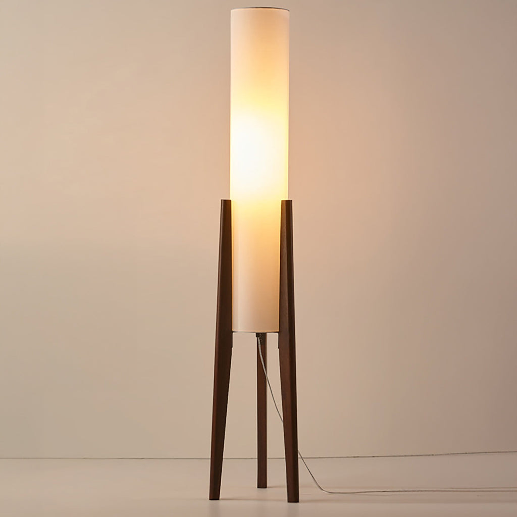NoceLuxe | Elegante Lampada da Terra in Legno Massello Design Moderno 1