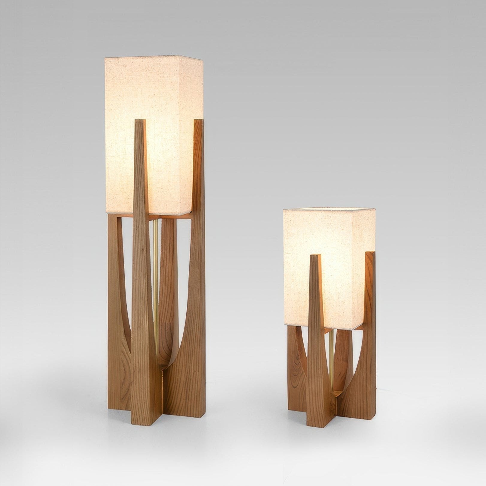 NoceZen | Elegante Lampada da Terra in Legno Massello Giapponese 1